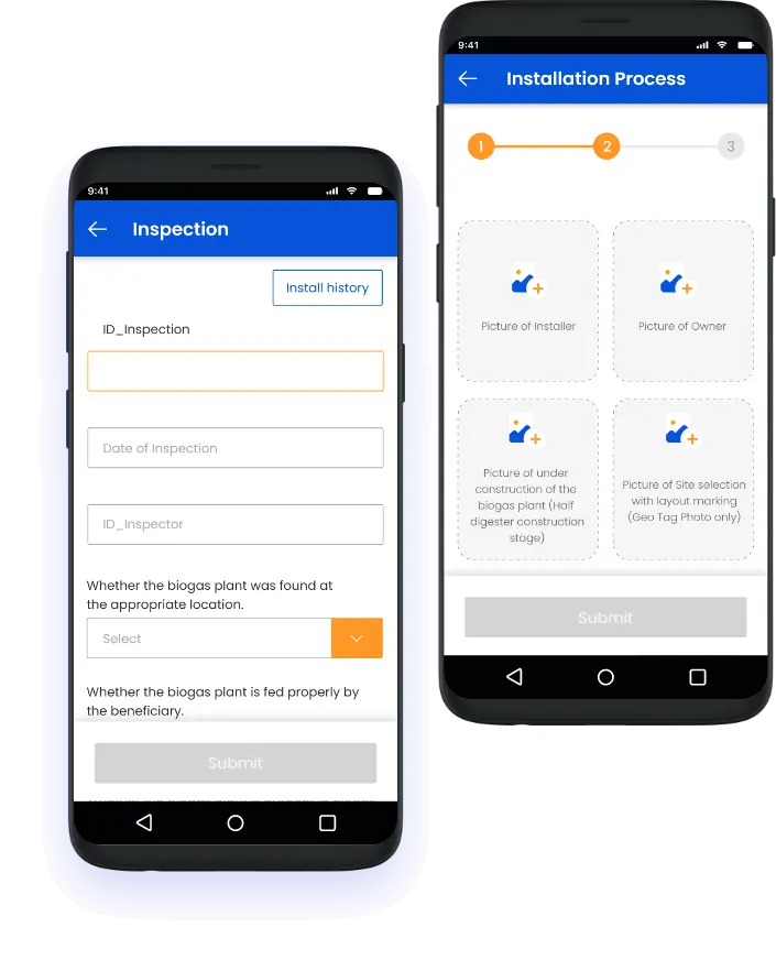 Biogas installation accountability system with geo-tagged verification