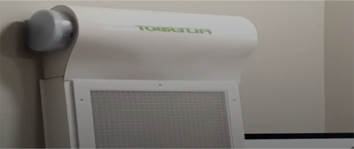 Filterbot application interface showing smart air filter management system